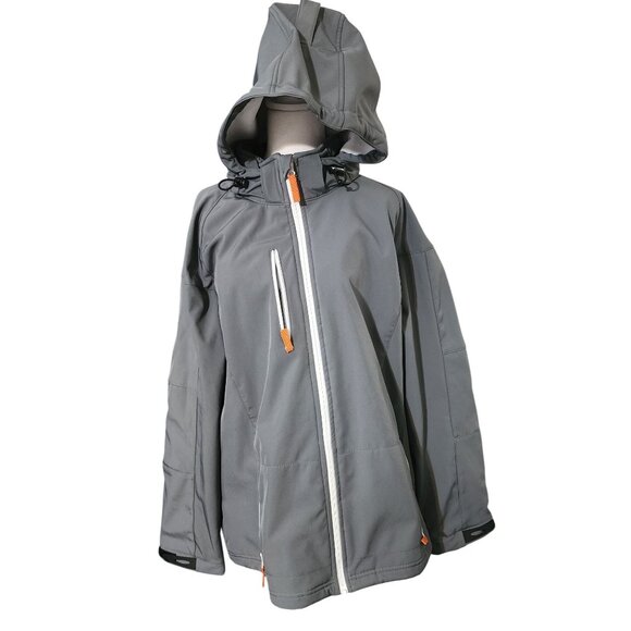 Clique Gray Hooded Softshell Jacket XXXL Waterproof Windproof Outdoor Wear - Picture 5 of 9